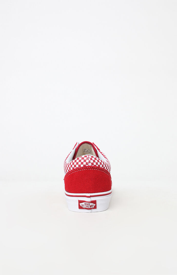 red mix checkered vans