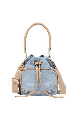Bryce Jean & PU Bucket Bag image number 1