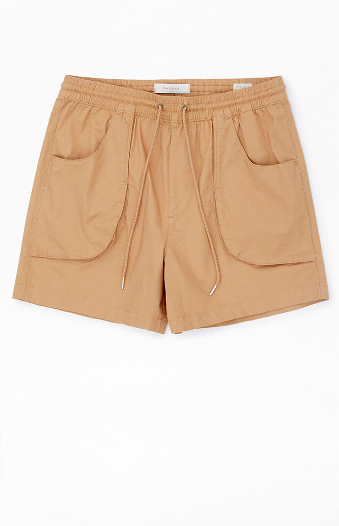 Pacsun Men s Trey Volley Shorts in Tan Size Medium