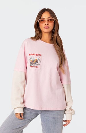 Racing Oversized Layered T-Shirt image number 2