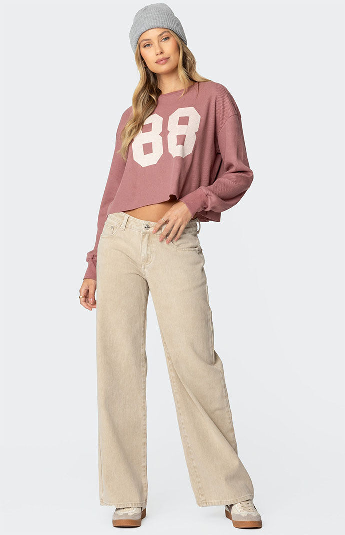 Edikted Leopard Star Low Rise Washed Jeans | PacSun