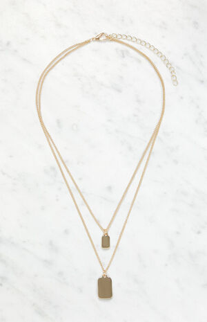 Dog Tag Layered Necklace image number 2