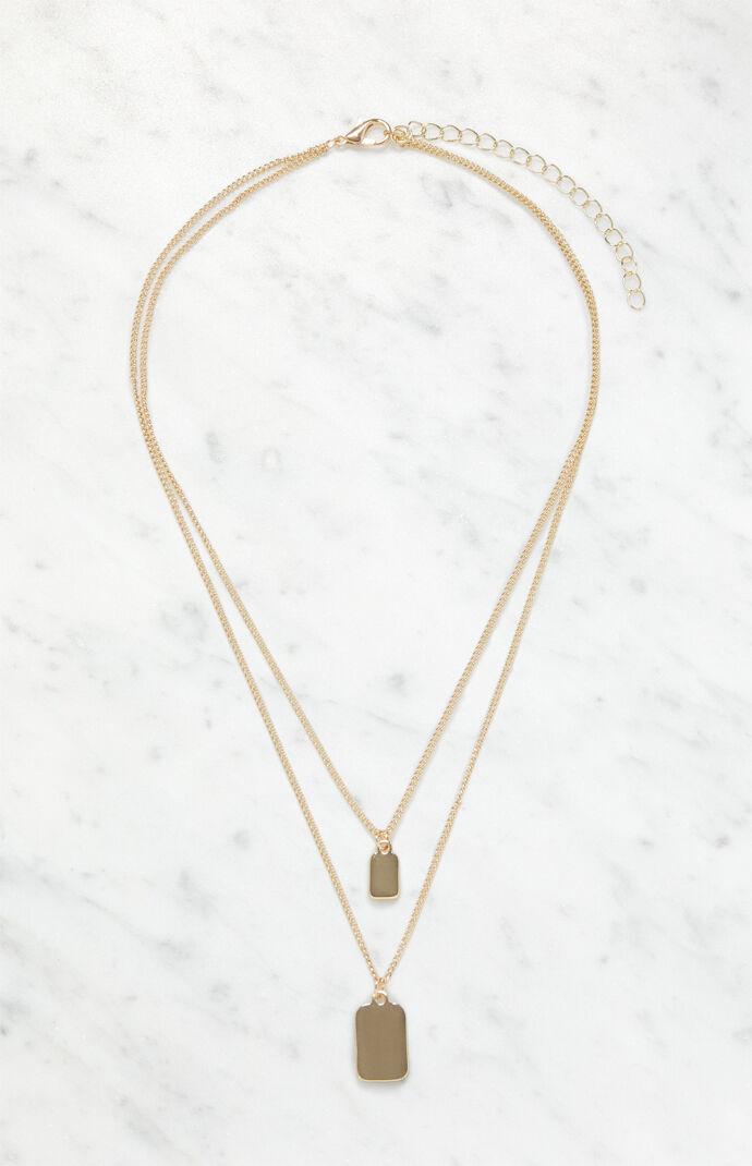 Dog Tag Layered Necklace