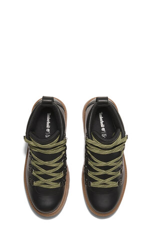 Women's Black Nubuck Stone Street Mid Lace-Up Boots image number 2