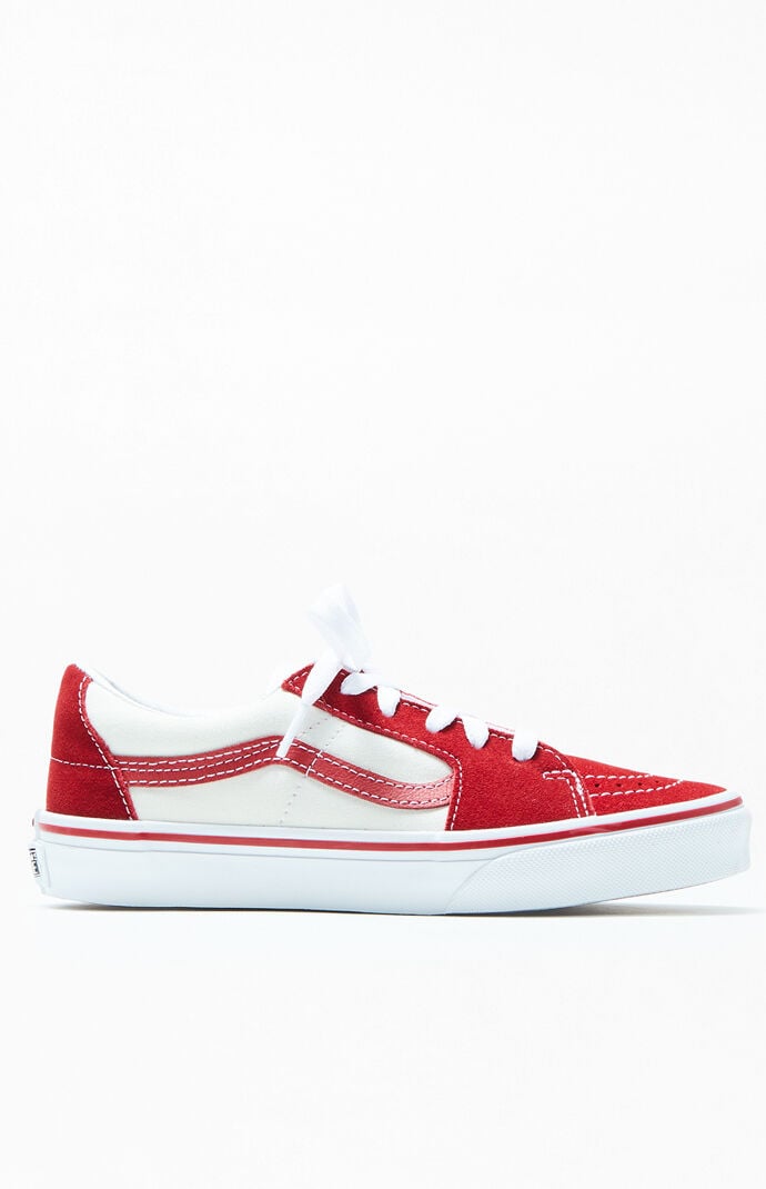 Vans Kids Sk8 Low Trainers Red Marshmallow