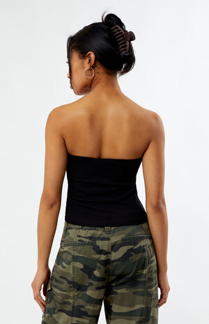 Strapless Ruched Tube Top image number 4