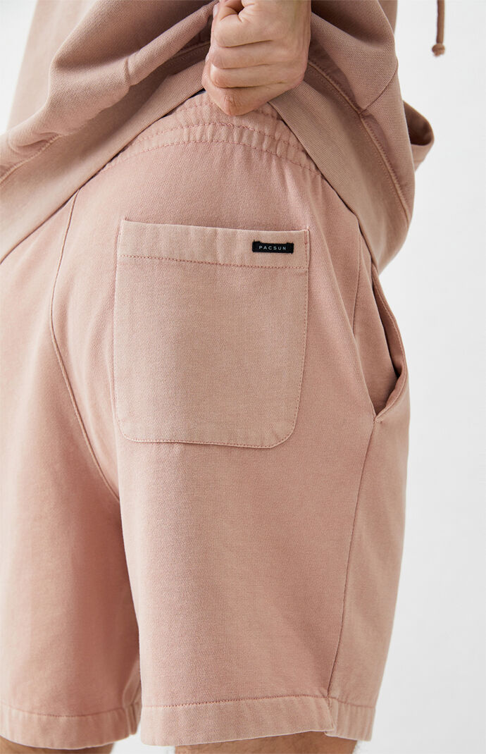 Pink Fleece Drawstring Volleyball Shorts