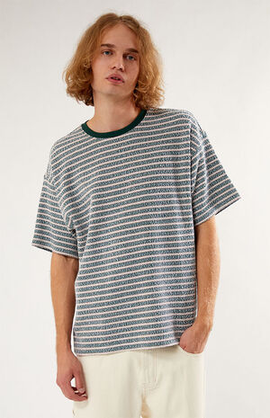 Pine Oversized Terry Striped T-Shirt image number 2