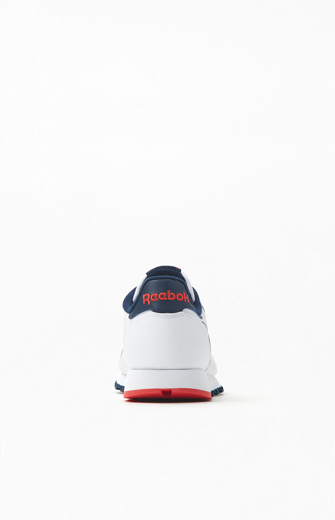 White Red & Navy Classic Leather Shoes
