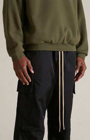 Black Textured Nylon Field Pants image number 5