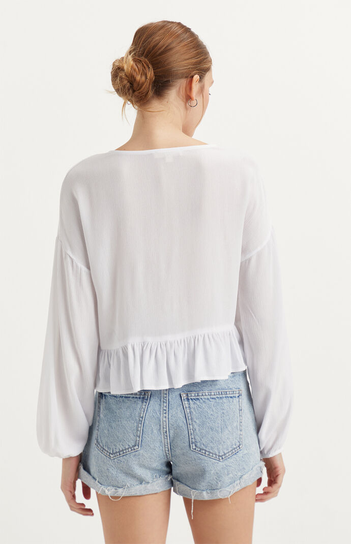 Long Sleeve Ruffle Hem Top