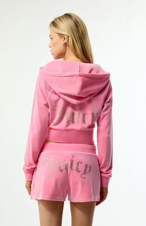 Pink Velour Sweat Shorts image number 4