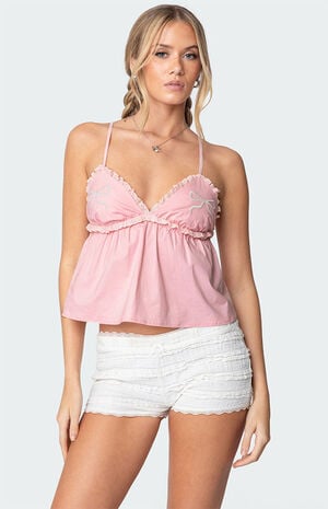 Bow & Frill Babydoll Top image number 1