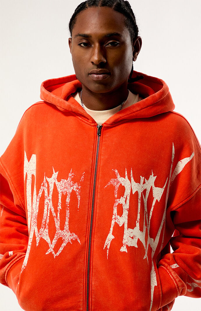 Pacsun Orange Don't Blink You'll Miss It Full Zip Hoodie | Pacsun