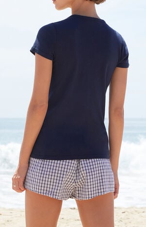 Blue Hailie 14 Embroidered T-Shirt image number 4