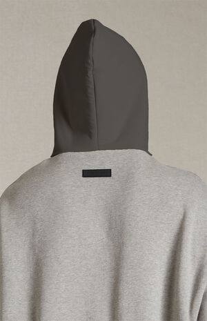 Dark Heather Oatmeal Ink Nylon Fleece Hoodie image number 4