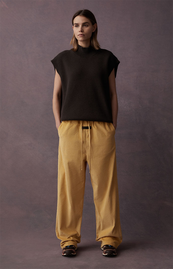 Fear of God Essentials Women's Off Black Mock Neck Vest | PacSun