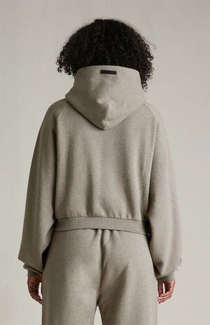 Women's Heather Grey Cropped Hoodie image number 4