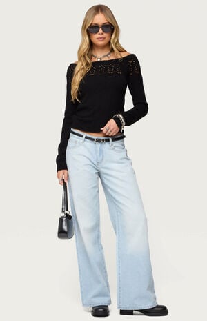 Magda Low Rise Acid Wash Jeans image number 5