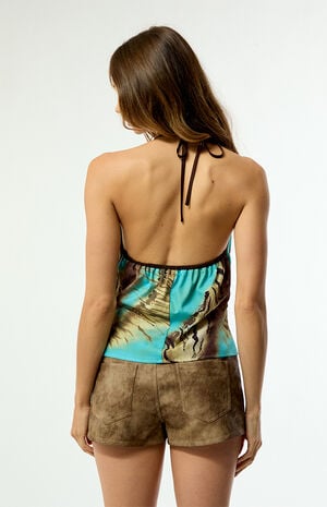 Xandra Tiger Cowl Neck Top image number 4