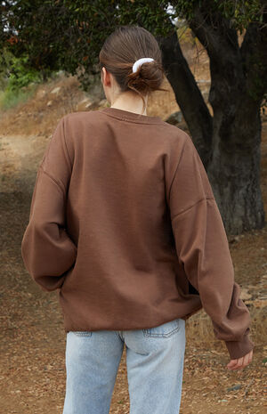 John Galt Brown Malibu California Crew Neck Sweatshirt Pacsun