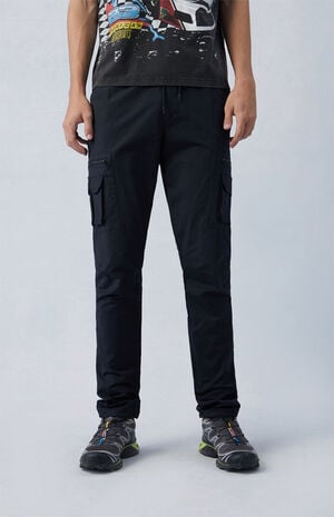 Eco Stretch Black Slim Cargo Pants image number 2
