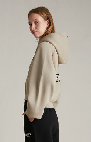 Women's Desert Sand Fleece Cropped Hoodie image number 3