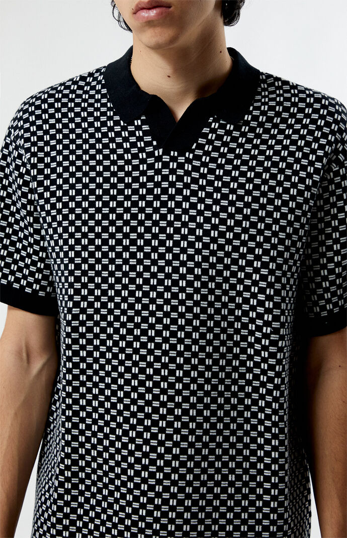 Black Open Polo Shirt