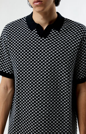 Black Open Polo Shirt image number 2