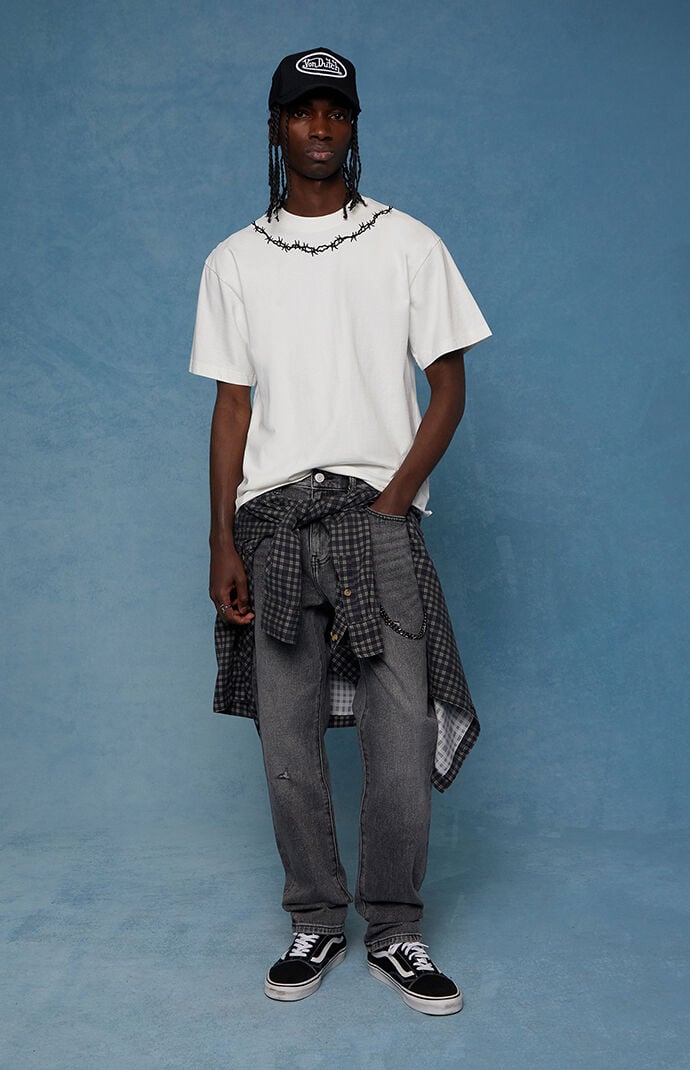 Pacsun Cade Straight Jeans Ripped Black Wash