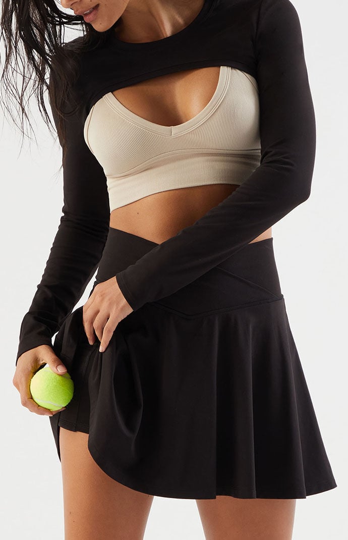 PAC 1980 PAC WHISPER Black Active Crossover Front Mini Skirt