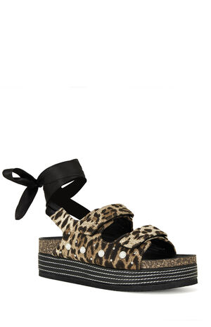 Women's Mackley Leopard Tie Up Platform Sandals image number 2