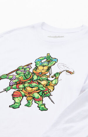 Kids Teenage Mutant Ninja Turtles Long Sleeve T-Shirt in White - Size Small