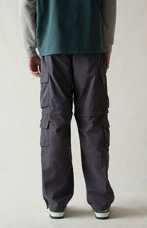 Canvas Gray Baggy Zip Off Cargo Pants image number 5