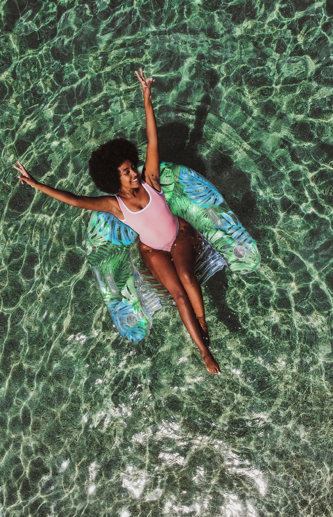 PoolCandy Resort Collection Palm Print Large Sun Chair