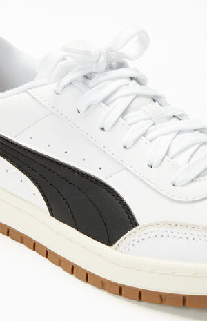 Women's White & Black Premier Court Sneakers image number 6