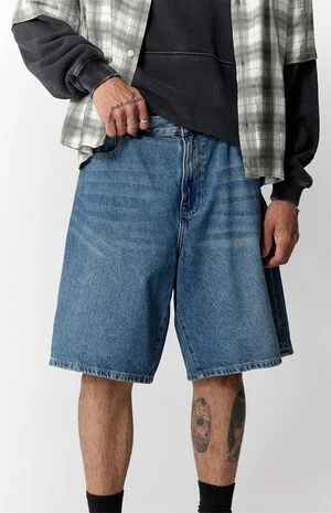 Parker Baggy Jean Shorts Medium Blue image number 5