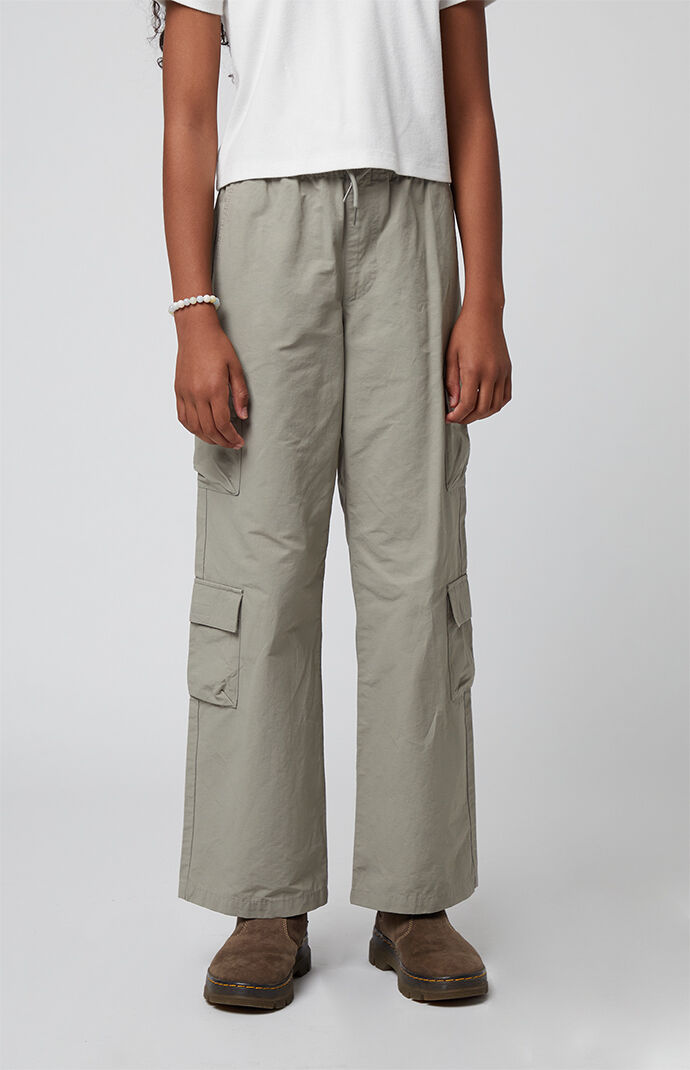 PacSun Kids Stretch Sage E-Waist Porter Baggy Cargo Pants