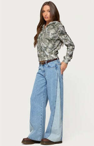 Genna Contrast Panel Low Rise Jeans image number 4