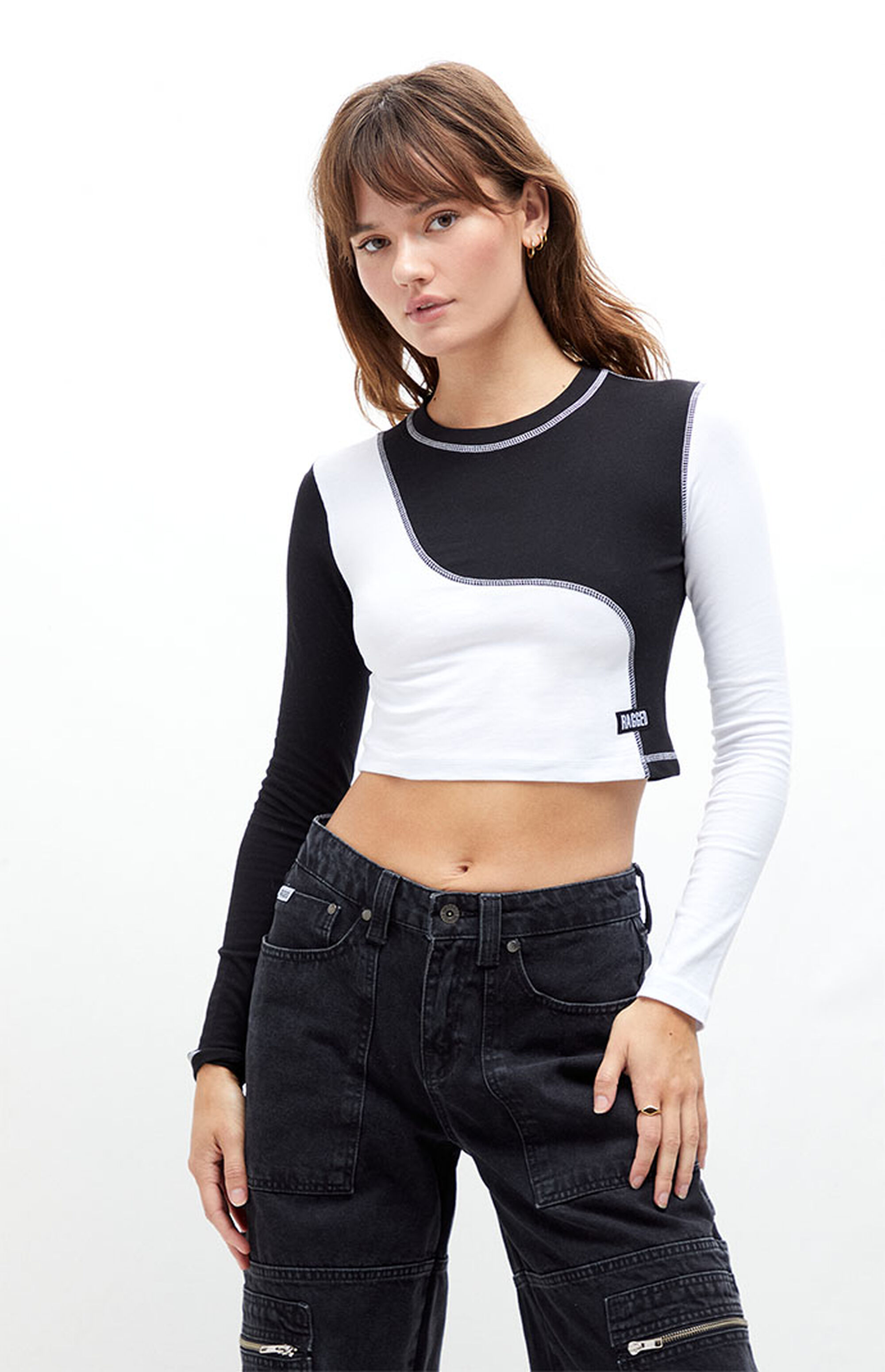 black jeans with white stitching h&m