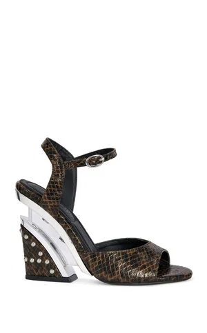 Women's Della Brown Snake Block Sandals image number 1