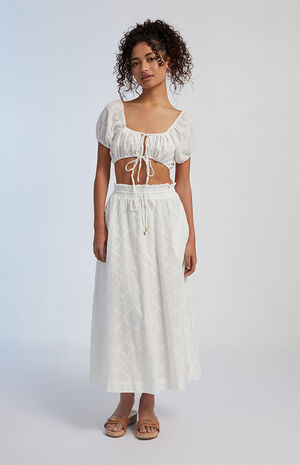 Eyelet Tie Front Crop Top image number 4