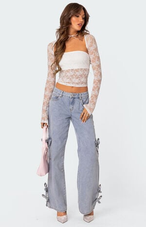Addison Sheer Lace Two Piece Top image number 2