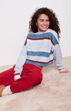 Marissa Striped Cozy Crew Neck Sweater image number 2