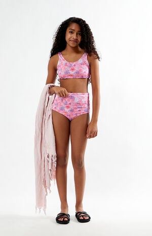 Floral Tank & High Waisted Bikini Set image number 4