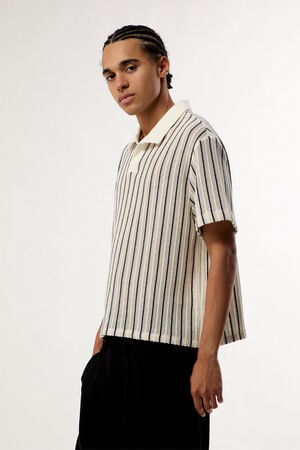 Striped Knit Polo Shirt image number 3