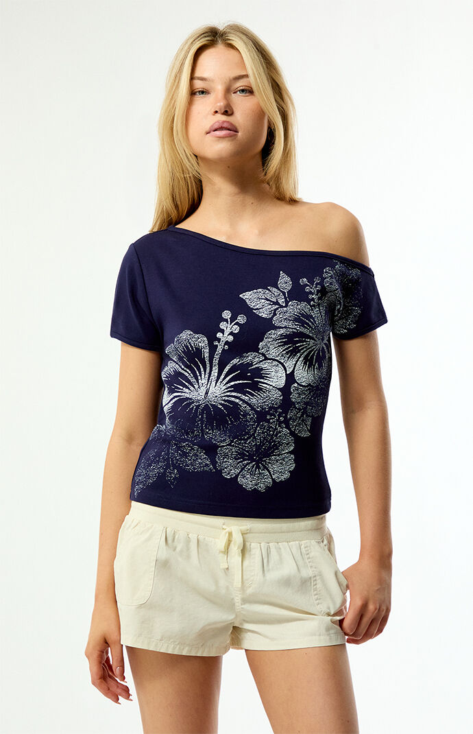Your Favorite Hibiscus Off-The-Shoulder T-Shirt