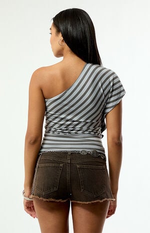 Joan One Shoulder Striped Top image number 4