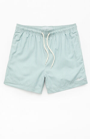 Bailey Green Pinstripe 4.5" Swim Trunks image number 1