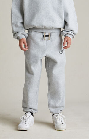 Kids Light Heather Grey Fleece Sweatpants image number 3